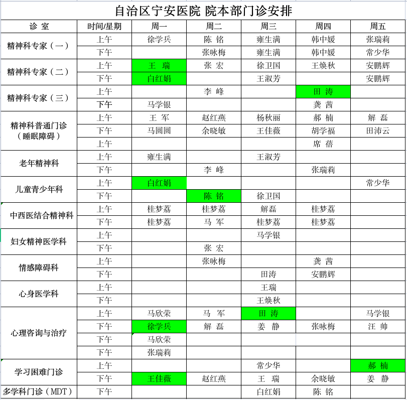 新葡亰8883ent门诊排班调整通知